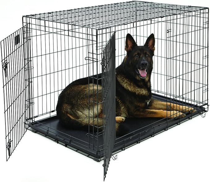 XL Dog Crate Midwest Life Stages Double Door Folding Metal Dog Crate