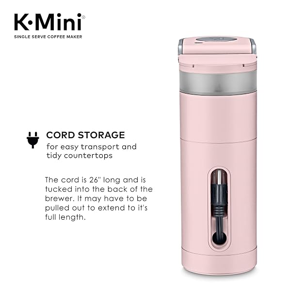 KEURIG K-MINI SINGLE SERVE K-CUP POD COFFEE MAKER, 6 TO 12OZ BREW SIZE, WITH CORD STORAGE, PERFECT FOR SMALL SPACES, DUSTY ROSE