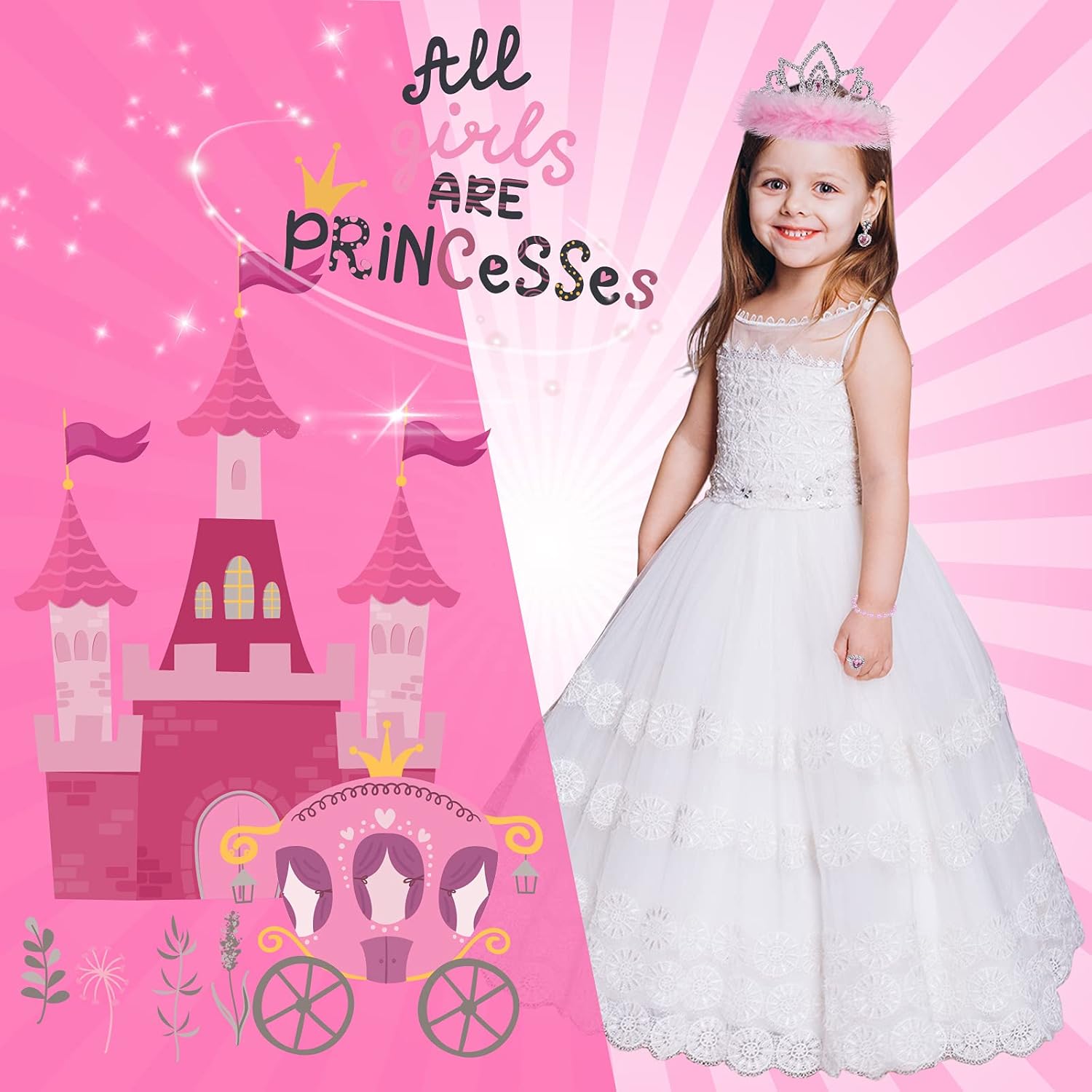 Liberry Princess Dress Up Shoes and Play Jewelry for Little Girls, Princess Toys of Pink Blue Purple Accessories, Great Role Play Gift for Little Girls: Clothing