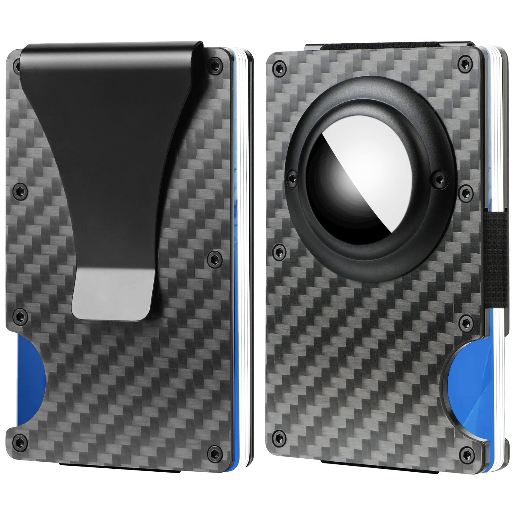 Card Holder Card Wallet with RFID Card Holder Protection Slim Wallet Airtag Wallet Carbon Fiber Credit Card Holder Card Wallet Men Business Card Holders Men with Built-in AirTag Protective Case