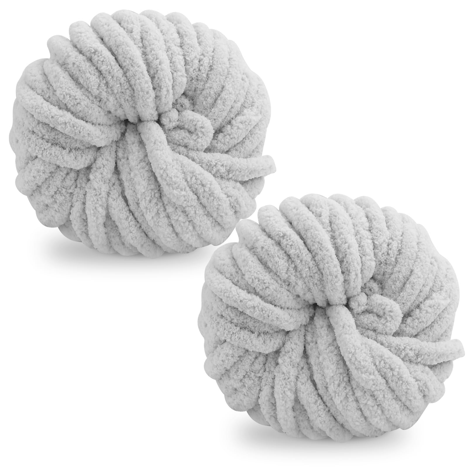 Chunky Wool Yarn 250g × 2, Multi-Colored Knitting Yarn for Crochet, 2cm Soft Knitting Wool for Making Handmade Bags Hats Blankets Pillow Cushion Cat Bed — image 1