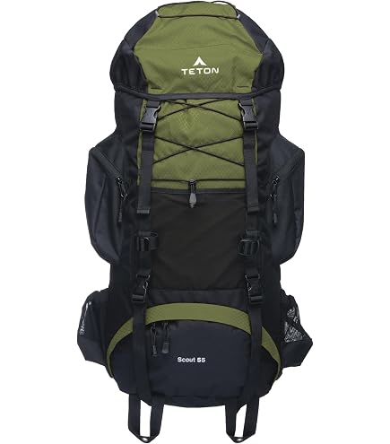 Amazon Basics Internal Frame Hiking Backpack for Camping and Backpacking, Adjustable Straps, Rainfly Included, 75 Liters, Black : Sports & Outdoors