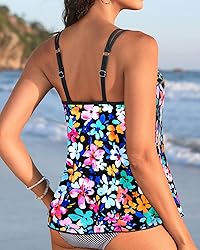 Womens Flowy Tankini Tops Only - Modest Bathing