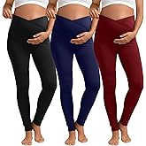 Sweetyweee 3 Pack Women's Maternity Pant Over The Belly Pregnancy Lounge Pant Lightweight Casual Loose Soft Pajama Clothes