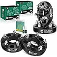 YHTAUTO 5x4.75 Wheel Spacers 1.25 Inch Compatible with Chevrolet, GMC, Buick, Cadillac, Pontiac Models Tire Spacers w/ M12x1.5 & 12.9 Grade Studs, 70.5mm Hub Bore 5 Lug 4PCS Black Wheel Adapter