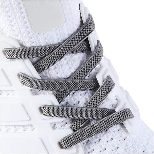 Amazon ゴム結ばない靴紐 フリーサイズですべての大人と子供の靴にフィット 2足 Us サイズ X Large カラー グレー Anan5 靴ひも