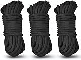Aorgasms 3 Pack 8MM Black Cotton Rope 10M Cord for Crafts Bundling Hanging DIY view 1