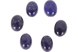 GEMHUB Lapis Lazuli Gold Flaked Mix Cabochon 100 Ct. Set of 6 Pc Loose Gemstone Beads ASP-018
