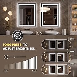 LOAAO 27.6"x35.4" LED Mirror for Bathroom, Lighted