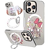Toycamp for iPhone 16 Pro Case Compatible with Magsafe - Cute Design 360° Magnetic Ring Holder Stand Kickstand Funny Castle Girly Pretty Fashion TPU Phone Covers for Women Tenn Girls