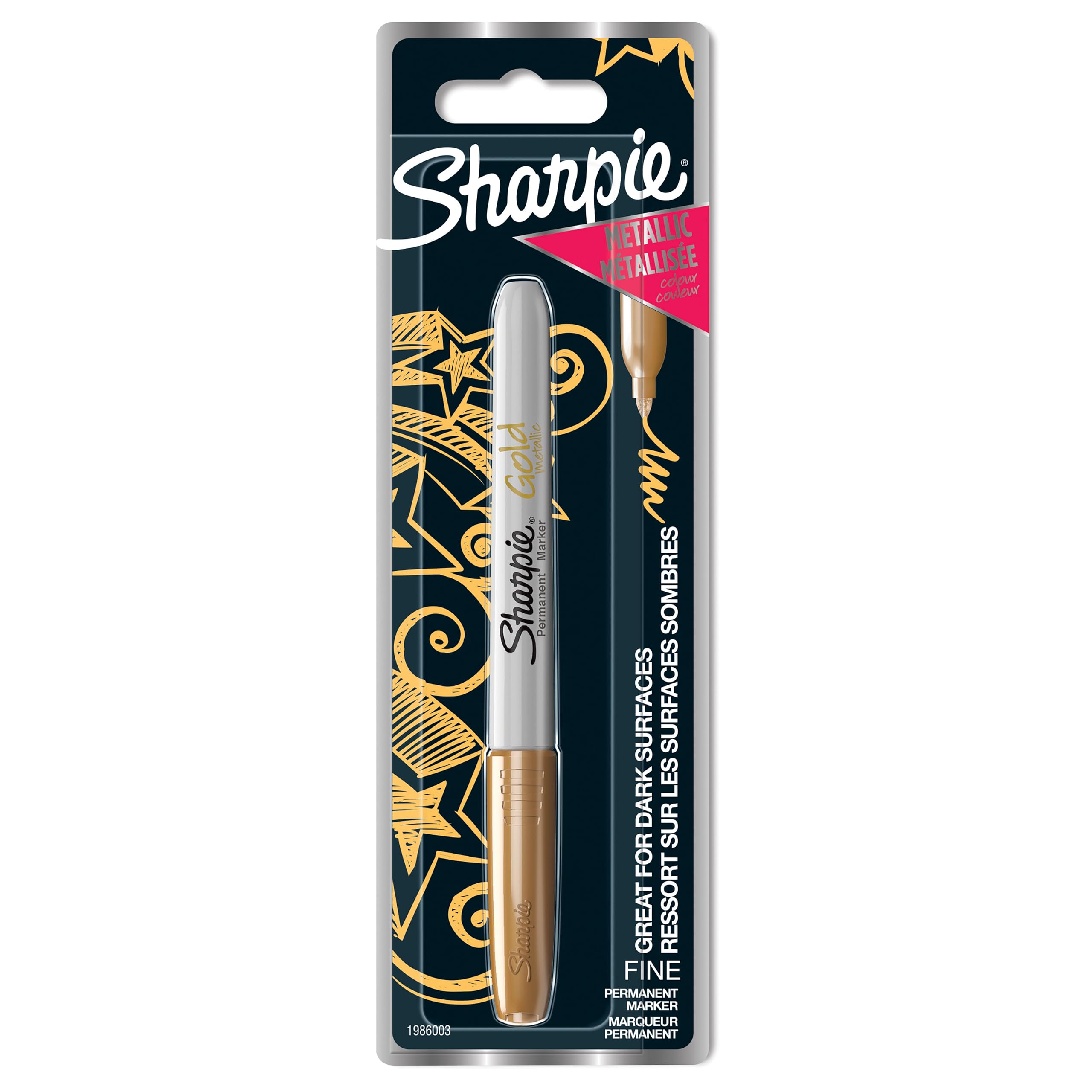 Photo 1 of Sharpie Metallic Permanent Markers | Fine Point for Bold Details | Gold | 1 Marker Pen
