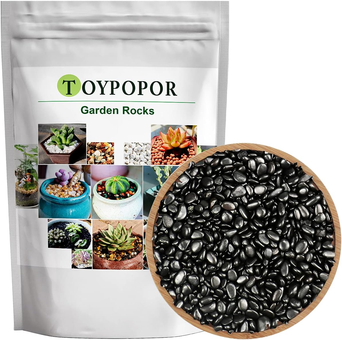 Hardscaping Materials - Black River Rocks, 2lb 6-9mm Natural Polished Pebbles, Small Decorative Indoor Plant terrarium Gravel, Succulents Cactus Bonsai Landscape Stone for Fish Tank, Vase Fillers, Home Decor and Fairy Garden