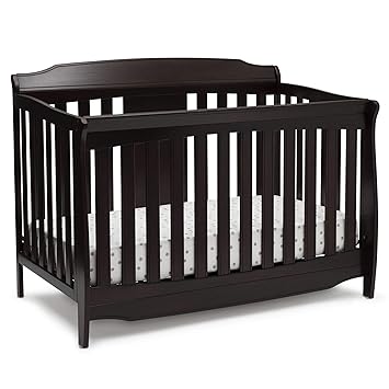 dark grey baby crib