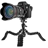 Coolway&reg; 11.5" Inch Pipi Large Travel Tripod for DSLR Camera Super Flexible Joints Quick-release Clip with Lock Ring Level - Black