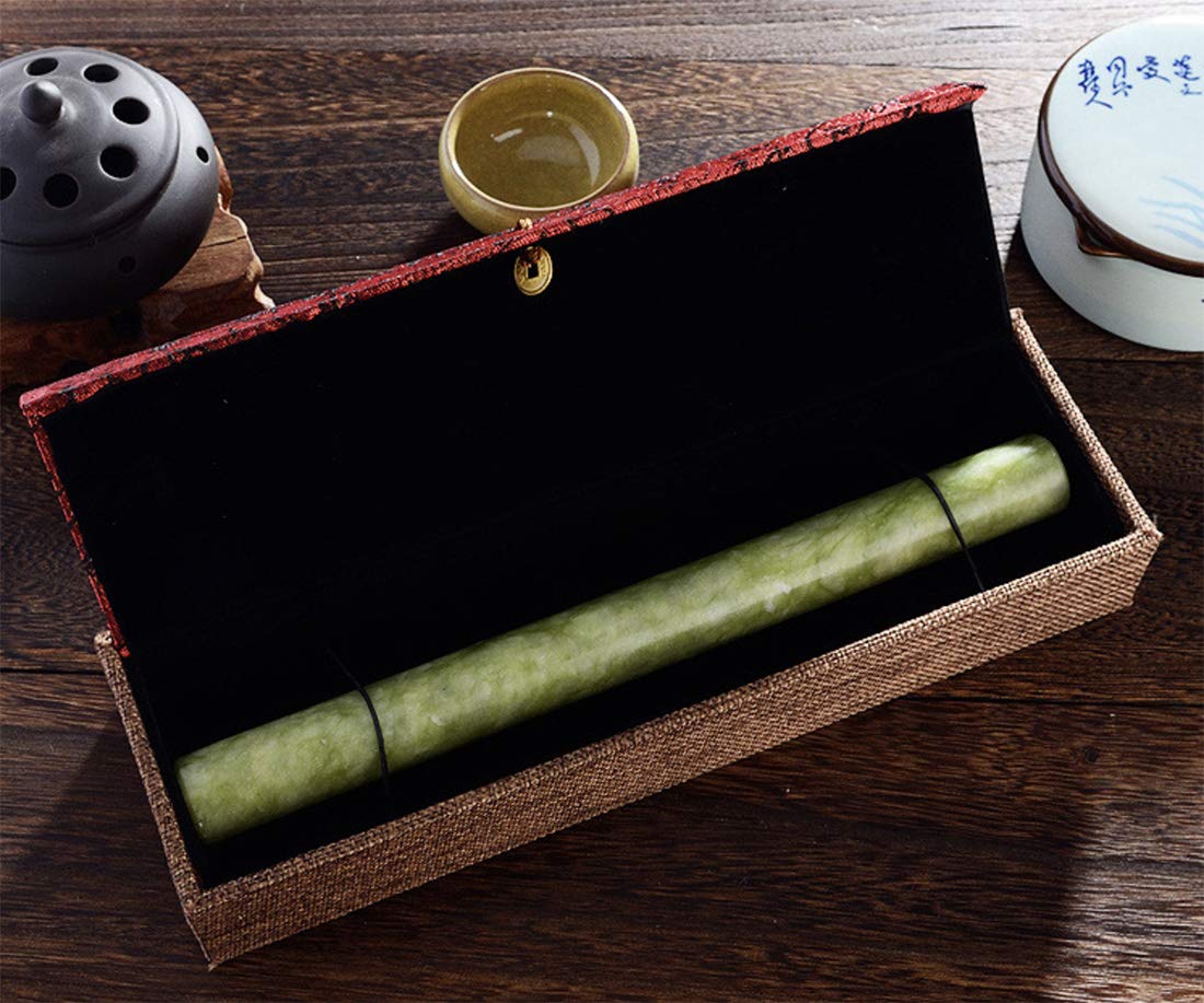 AFYBL Marble Dough Roller Non Stick Chinese Jade Stone Rolling Pin with Gift Box for Christmas Birthday Kitchen Baking or Home Decoration