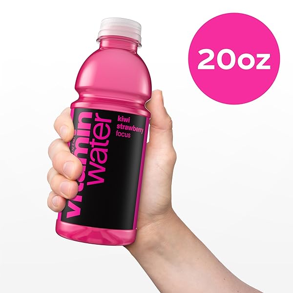 VITAMINWATER FOCUS KIWI STRAWBERRY NUTRIENT ENHANCED FLAVORED WATER BEVERAGE, 20 FL OZ BOTTLES, 12 PACK