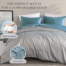 Redkey Queen Comforter Set Satin Silky Bedding