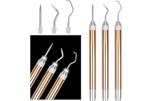 GETRIC 3PCS LED Weeding Tools for Vinyl with Light with Pin and Hook Lighted Pin Pen Weeding Tool for Removing Iron on Tiny Vinyl Paper Silhouette Cutting Machines Supply (Rose Gold) (3PCS-Rose Gold)
