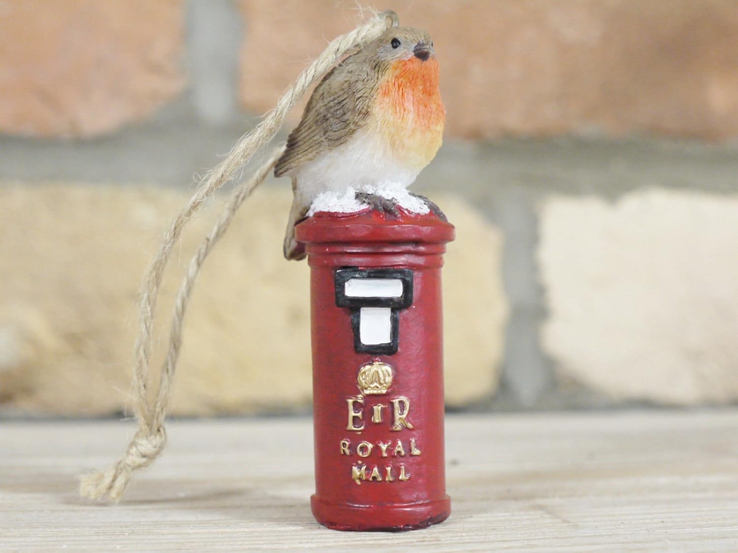 Red Robin & Post Box Garden Statue Decorative Ornament Resin Figurine