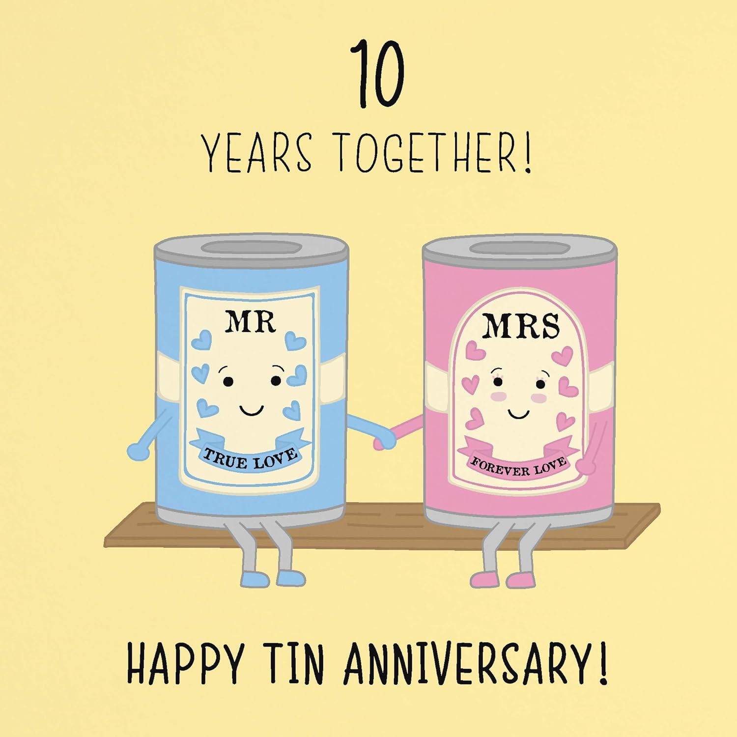 10th Wedding Anniversary Card - Tin 