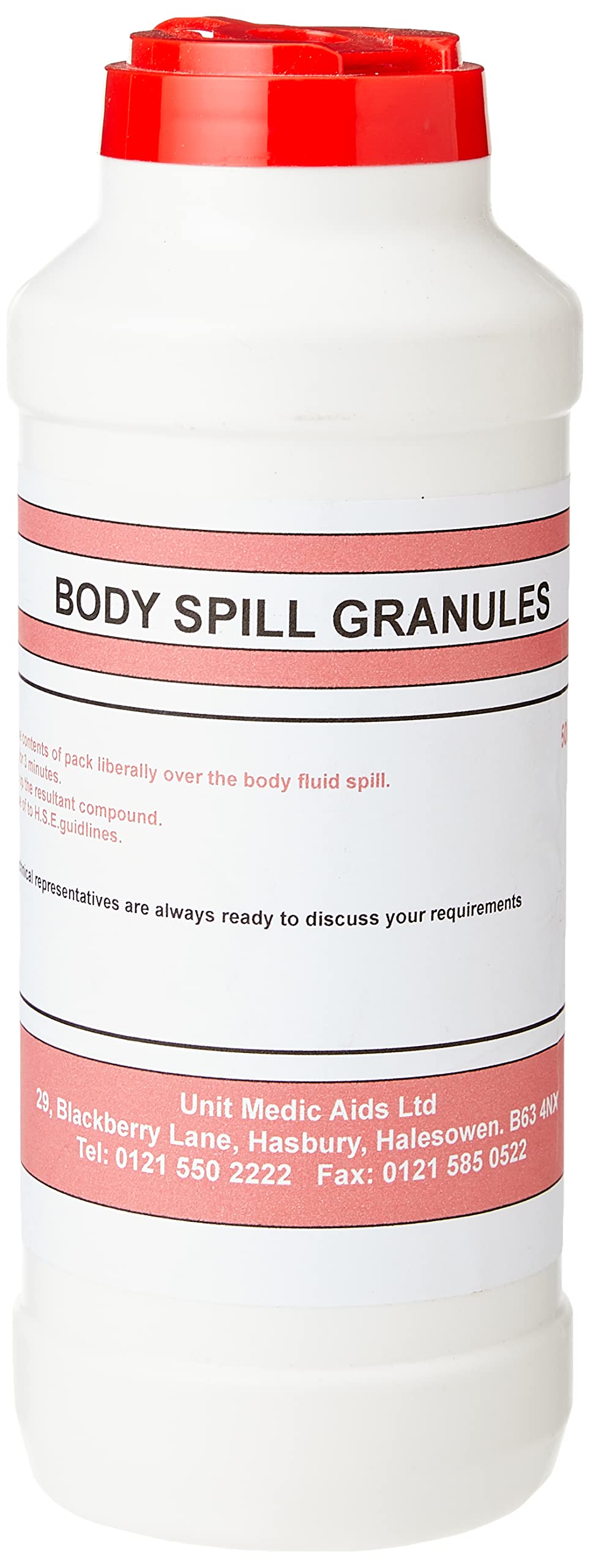 Unit Medic Aids NCLEANP3 Biohazard Fluid Spillage Absorbent Powder, 500 g