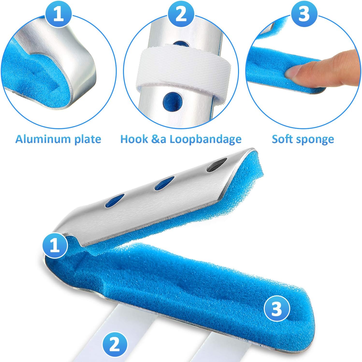 6 Pieces Finger Splints Metal Finger Support Finger Stabilizer for Adults and Children Finger Knuckle Joint Fixation, 3 Sizes: Health & Personal Care