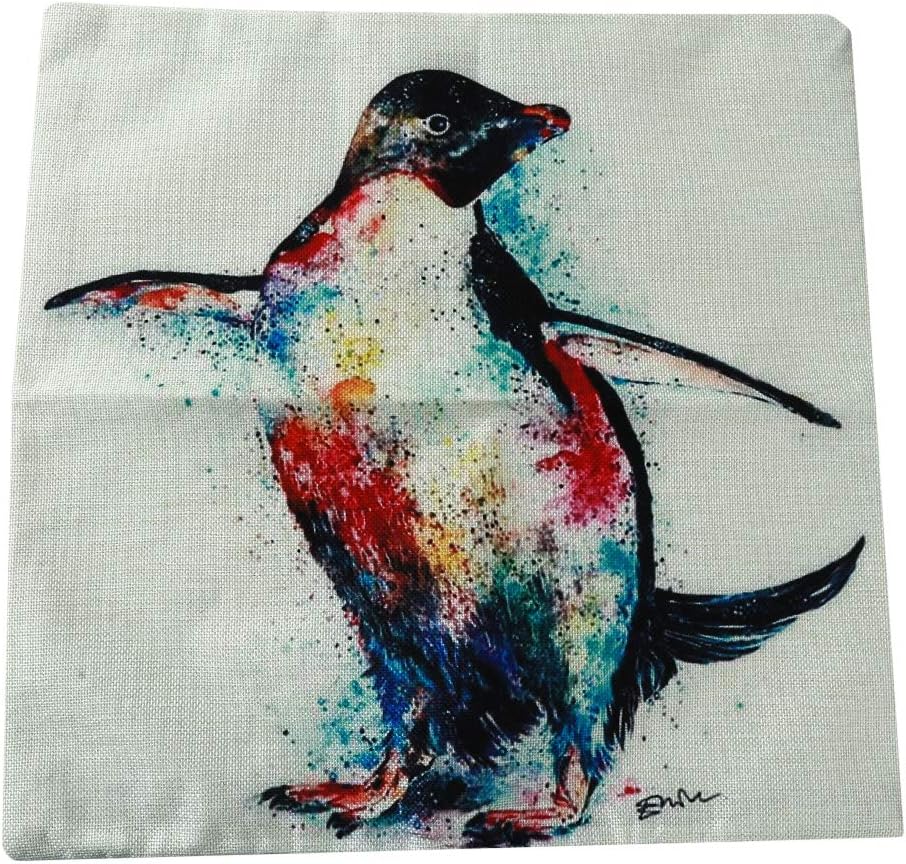 Dolland Dog Oil Print Cushions Case Throw Pillow Cover for Sofa Home Decorative,Penguin