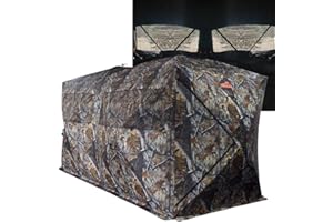 THUNDERBAY Bunkhouse Pop Up Portable 6 Person Side-by-Side Hunting Blind, Footprint: 140"x70" with 80" Height
