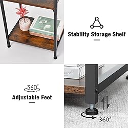 Asgolion Tall End Table with Charging Station, 3
