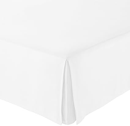 AmazonBasics Pleated Bed Skirt - Twin, Bright White