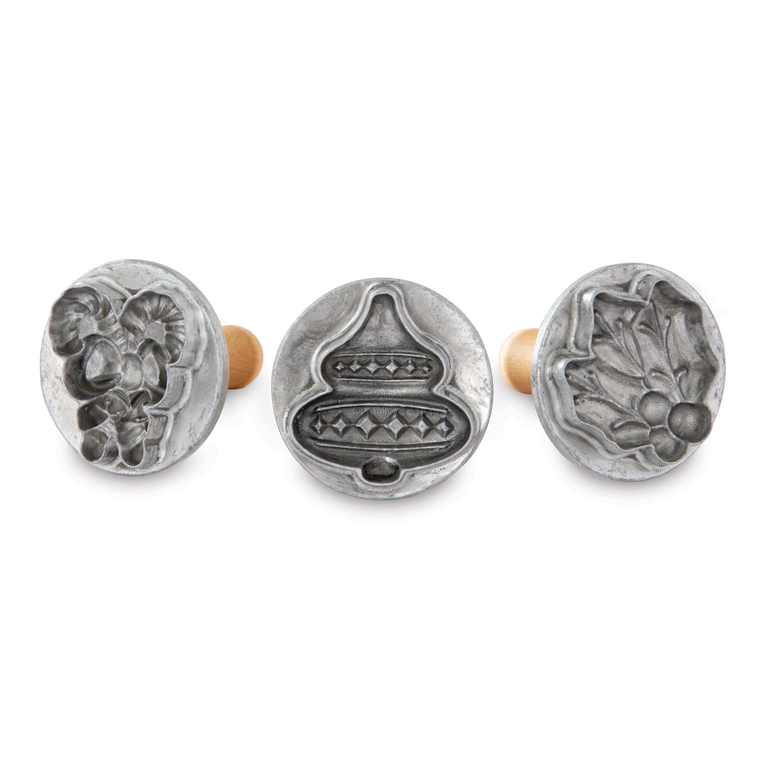 Nordic Ware Holiday 3D Cut-Out Cookie Stamps (Set of 3), Sturdy Cast Aluminium Cookie Stamp Set, Cookie Press Set Made in The USA, Sturdy and Durable Biscuit Maker Press Set, 01233