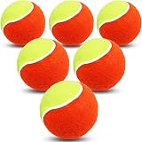 FINGER TEN Kids Tennis Balls Soft Low Compression 6 Pack Orange