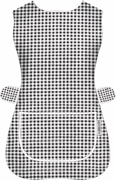 LINEN CLOSET Unisex Tabard Apron with Pockets Cleaning Catering Kitchen Durable