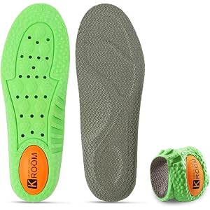 4D Memory Foam Insoles for Men Cloud Sole Anti-Fatigue Arch Support, Shock Absorption Shoe Inserts for Foot Pain Relief (Gray