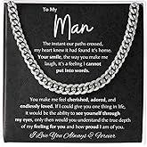 LEONADORA Promise Necklace For Him, Personalized To My Man Necklaces Gift, Sentimental Meaningful Gifts For Boyfriend, Cuban Link Chain For Men, Drummers Birthday Christmas Anniversary