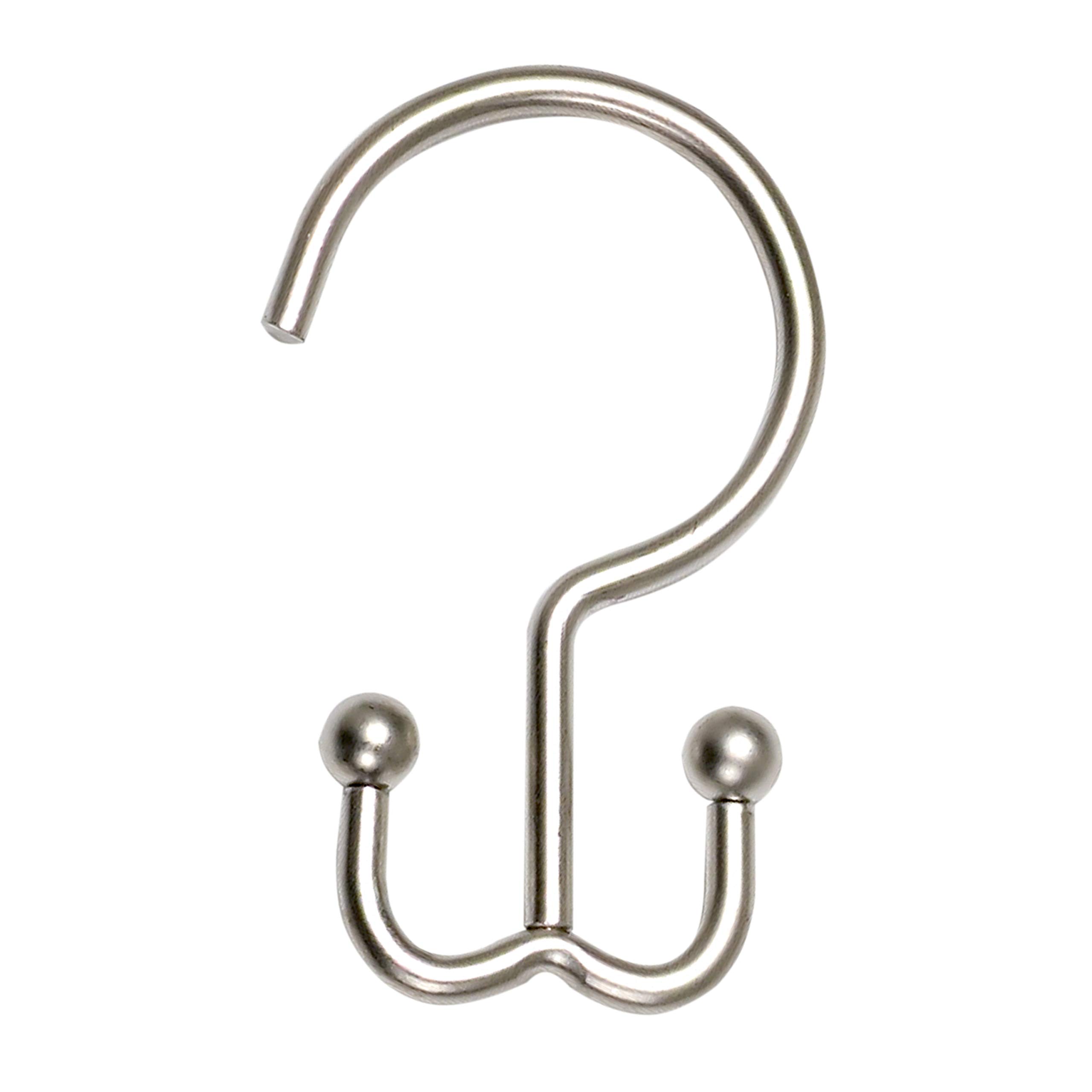 Zenna Home Shower Curtain Hooks, Aluminum, Nickel, One Size