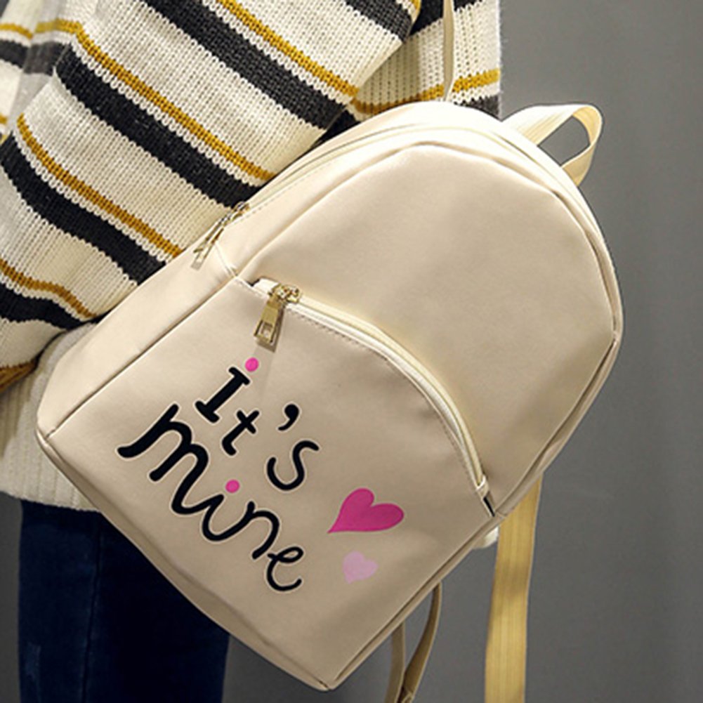 zibuyu preppy chic women pu leather mini backpack letter printed school bag