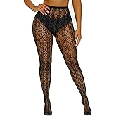 Leypafy Women Sexy Fishnet Tights Pantyhose Patterned Stockings High Waist Mesh Leggings Plus Size