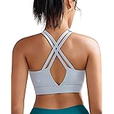 RUNNING GIRL Sports Bra for Women High Support, Molded Cup High Impact Sports Bras with Sewn in Pads Strappy Running Bra