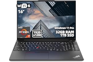 Lenovo ThinkPad E16 Business Laptop, 16" WUXGA Display, AMD Ryzen 7 7735, 32GB DDR5 RAM 1TB SSD, Fingerprint, Windows 11 Pro,
