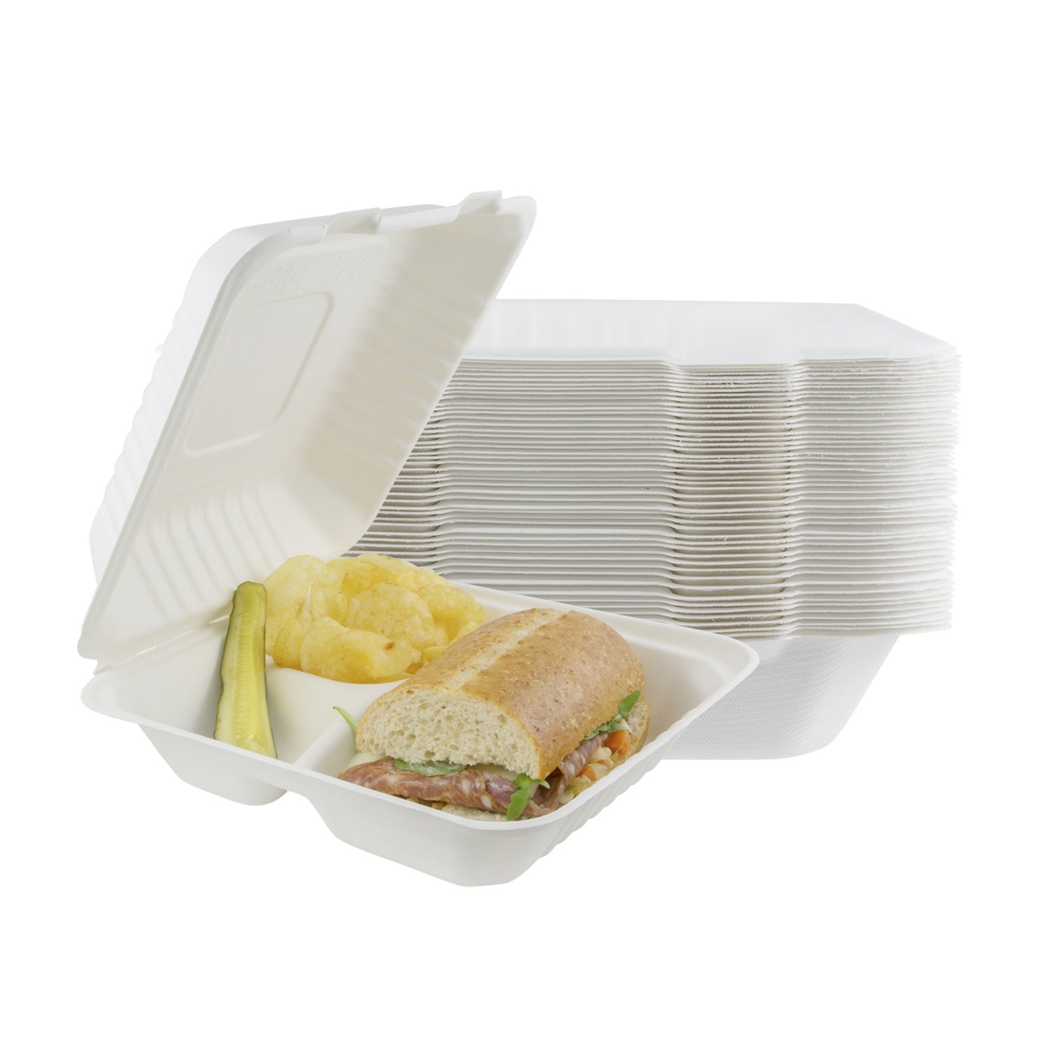 Houseables Take Out Food Containers, Takeout Clamshell Container, 100