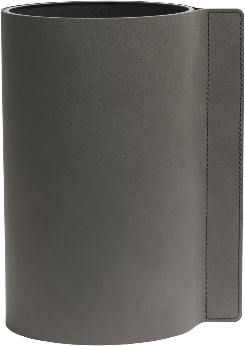LIND DNA Glass Vase with Leather Surround, Nupo Light Grey, 15 x 25 cm