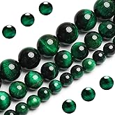 Natural Green Tiger Eye Beads, Grade AAA Gemstone Round Loose Beads 10MM 40PCs Bulk Lot Options, Semi Precious Stone Beads for Jewelry Making