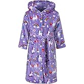 CROOUTN Kids Little Boys Girls Cartoon Hooded Bathrobe Toddler Robe Pajamas Sleepwear