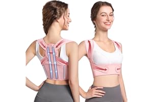 Fit Geno Posture Corrector for Women: Adjustable Lightweight Upper Back Brace for Neck Shoulder & Upper Back Pain Relief - Improve Posture Correct Hunchback Slouching Kyphosis Invisible Under Clothes (XX-small)