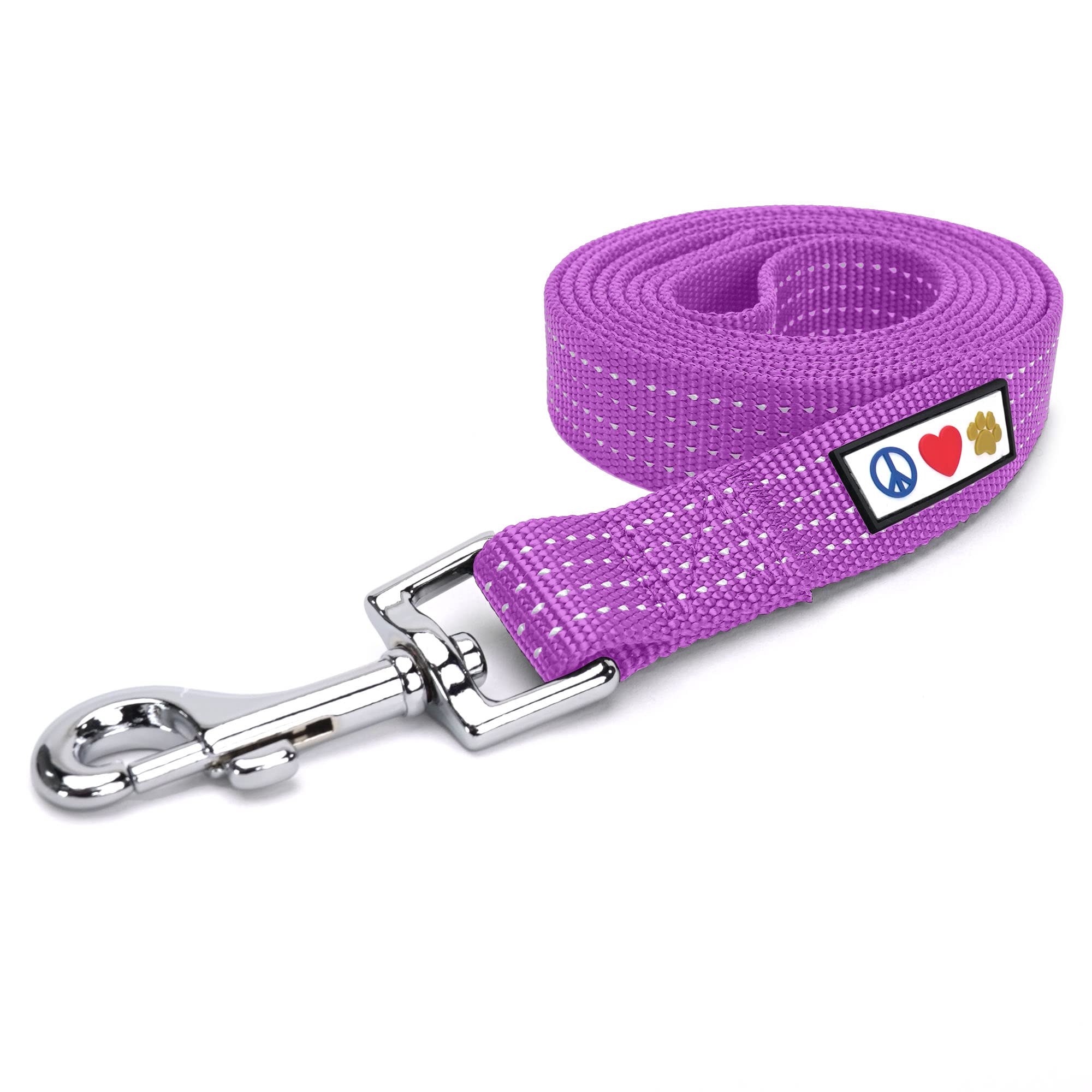 Pawtitas Dog Lead for Small Dogs Comfortable Handle Training Dog Lead 1.8m Long Dog Lead Puppy Lead - Reflective Lead Orchid Purple Dog Lead for Small Breeds