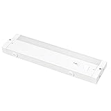 Amazon Basics 3-Color Temperature Level and 3-Section Dimming LED Cabinet Light, Linkable, Direct Wire, White Finish, 12-Inch