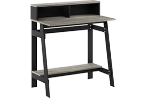 Furinno Simplistic Desk, Gaming Desk, A Frame Computer Desk, Office Desk for Home Office, Bedroom, Black
