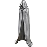 LHJ Unisex Full Length Hooded Robe Cloak Long Velvet Cape Cosplay Costume