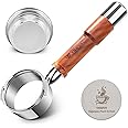 58mm Bottomless Portafilter-Fits Gaggia Espresso Machines-Professional 100% Stainless Steel Portafilter with 2 Ears -Not suitable with E61 groupheads-with Puck Screen& Filter Basket,Walnut Handle